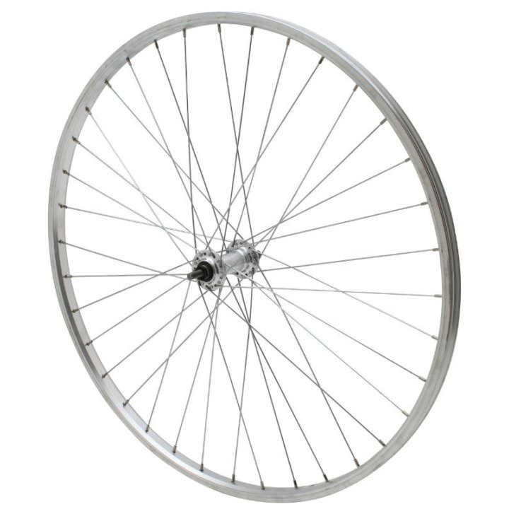 Roue City Patin 650X30A (26X1 3-8) Avant Jante Et Moyeu Alu Axe Plein (35-590) (Vendu Avec Écrou 9X100) Jante 21C