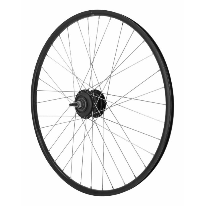 Roue VTC 700 X 35 - 28" Er20 Arrière Noir Double Paroi Moyeu Nexus 7V Frein Tambour 36 Rayons INOX (Sg-C3001-7R)