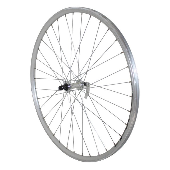 Roue VTC Patin Blocage 700 X 35 - 28" Er10 Argent Avant Moyeu Alu 36 Rayons Jante 19C
