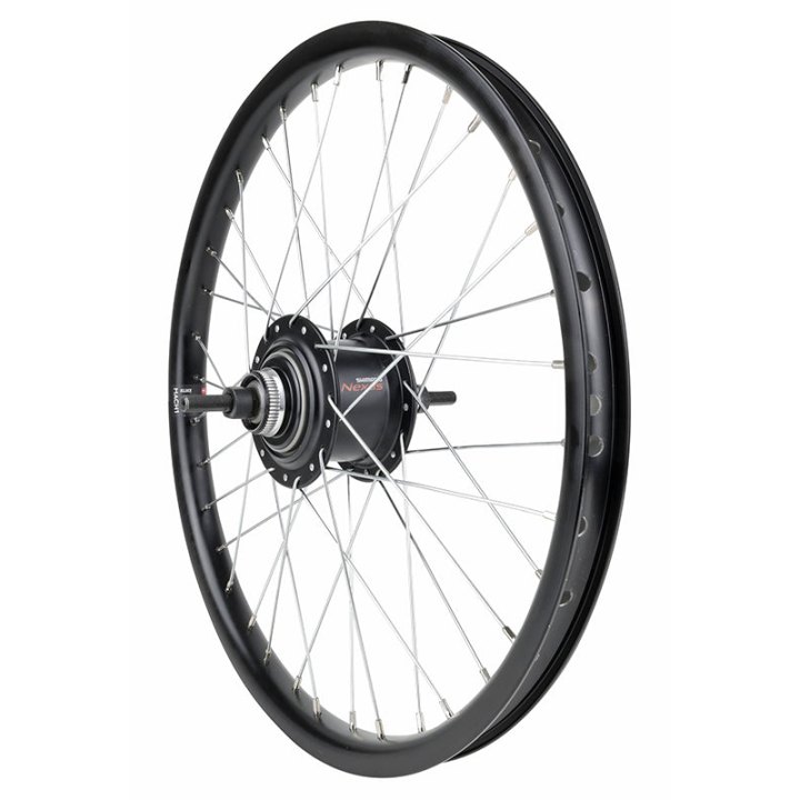 Roue VTT - Cargo - VAE - E-Bike - Longtail 20" Er20 Arrière Noir Double Paroi Moyeu Nexus 7V Frein Centerlock 36 Rayons INOX (J.40625)