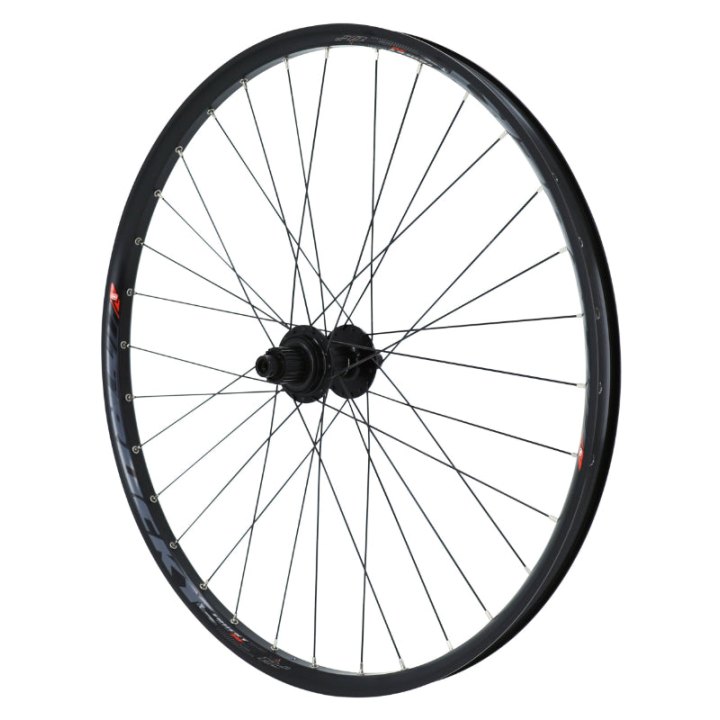 Roue VTT Disque 27.5" Trucky 30 Boost Tubeless Ready Arrière Centerlock Noir Moyeu Shimano Tc500 Cassette Microspline 12V Axe Traversant 12-148 Jante 30C 32 Rayons