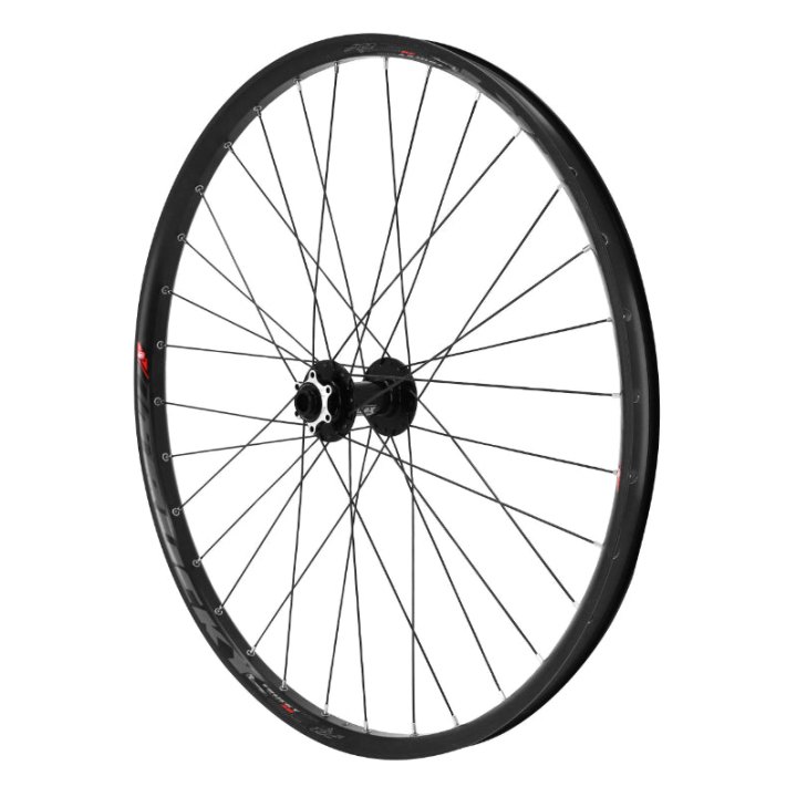 Roue VTT Disque 27.5" Trucky 30 Boost Tubeless Ready Avant Trous Noir Moyeu Velox Roulement Disque 6 Trous Axe Traversant 15-110 Jante 30C 32 Rayons