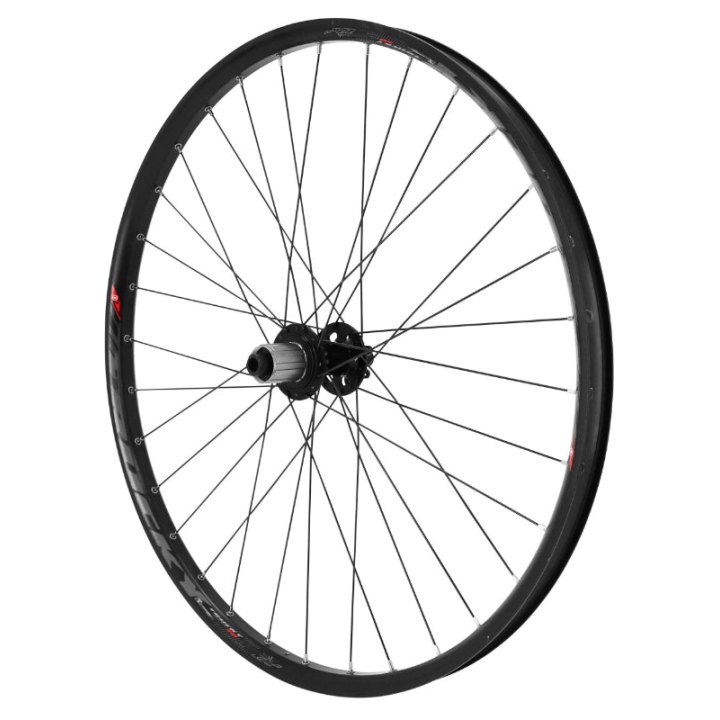 Roue VTT Disque 27.5" Trucky 30 Tubeless Ready Arrière Noir Moyeu Velox Roulement Disque 6 Trous 11-10V Axe Traversant 12-142 Jante 30C 32 Rayons -Poids Max 250 Kg-