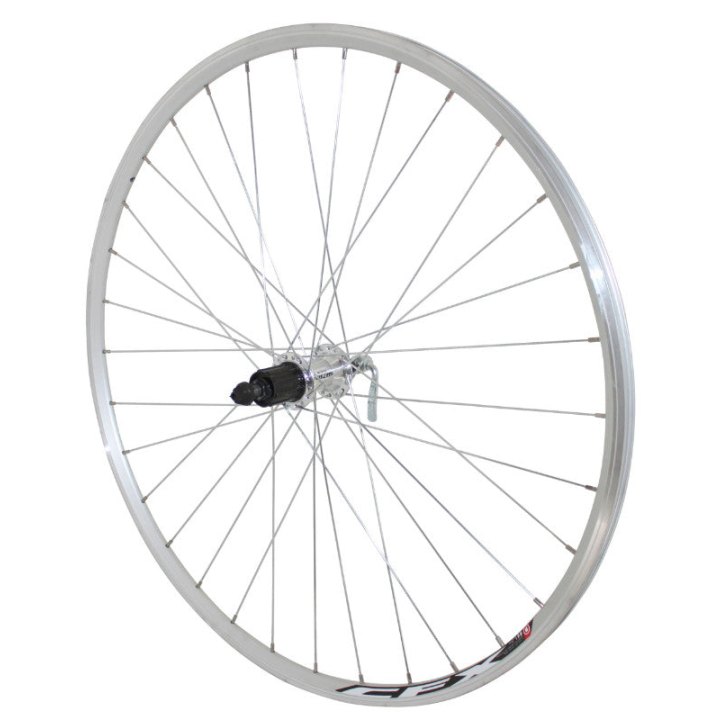 Roue Route Patin Blocage 700 Elan Cfx Argent Arrière Moyeu Alu Cassette Type Shimano 10-9-8V 32 Rayons Galva Jante 13C