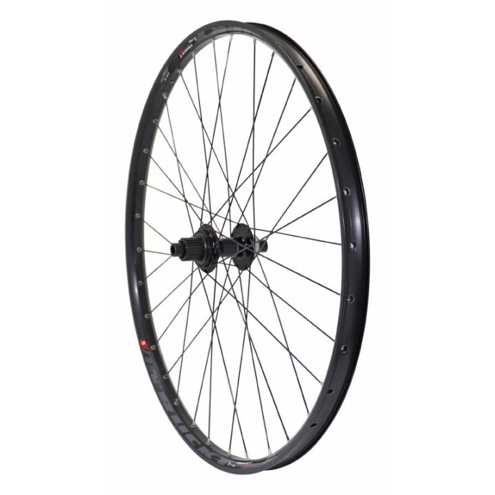 Roue VTT Disque 29" Trucky 30 Boost Tubeless Ready Arrière Centerlock Noir Moyeu Shimano Tc500 Cassette Microspline 12V Axe Traversant 12-148 Jante 30C 32 Rayons