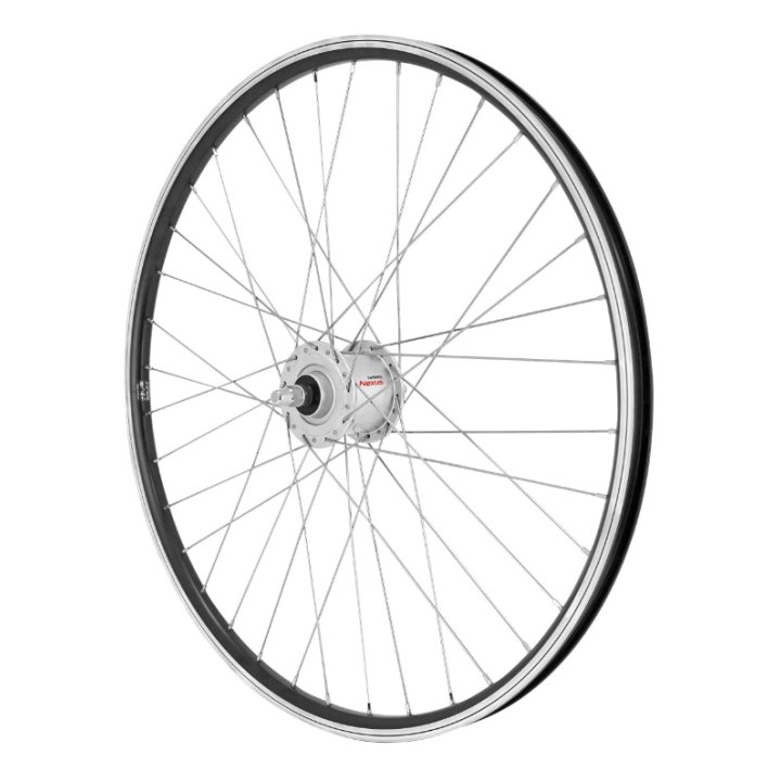 Roue VTT Patin 26" Er10 Avant Noir Moyeu Shimano Dynamo Axe Plein Dh2N 6 Volt-3W Jante 19C (Vendu Avec Écrous)