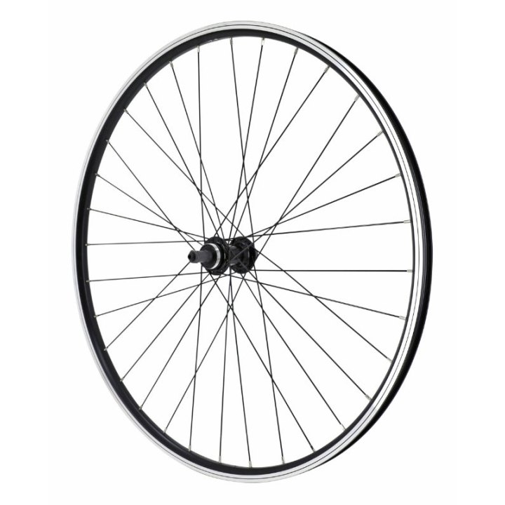 Roue VTC Patin Blocage 700 X 35 - 28" Er10 Noir Arrière Moyeu Roue Libre Jante 19C 32 Rayons Noirs