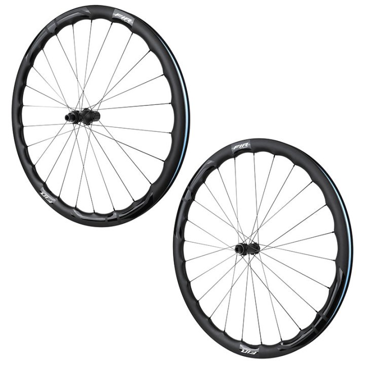 Roues Route Disque 700 Fir Fc 38 Pro Centerlock Carbone Noir Cassette Shimano 12-11V Axe Traversant 12-100 Et 12-142 Hauteur-Profil 38 mm (Paire) - Tubeless Ready