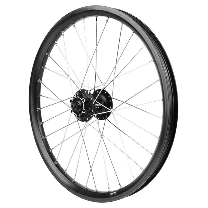 Roue VTT - Cargo - VAE - E-Bike - Longtail Disque Blocage 20" Kargo L Avant Noir Moyeu Shimano M475 6 Trous (Renforcé) Rayon INOX -Poids Max 225 Kg-