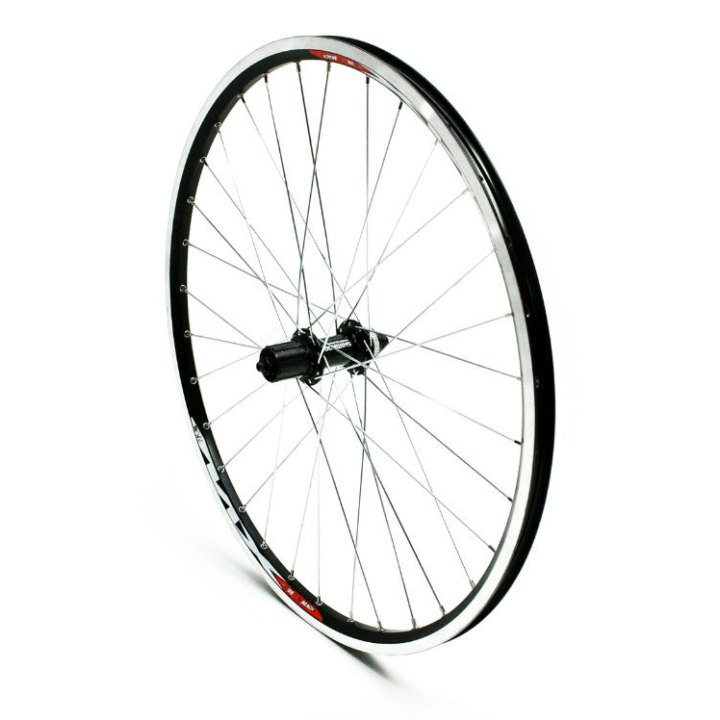 Roue VTT Disque - Patin Blocage 26" M670 Arrière Noir Moyeu Shimano Acera Qc400 Centerlock Cassette 11-10-9V Noir Jante 19C 32 Rayons Argent