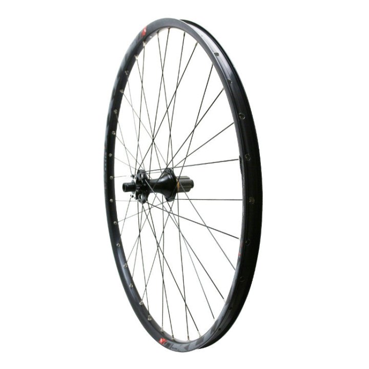 Roue VTT Disque 29" Klixx Boost Tubeless Ready Arrière Noir A Roulements Disque 6 Trous Cassette Type Shimano 11-10-9V Axe Traversant 12-148 - Jante 23C 32 Rayons All Mountain