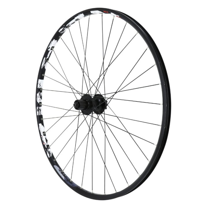 Roue VTT Disque Blocage 29" Karma Arrière Noir Moyeu Shimano M475 Disque 6 Trous Cassette Type Shimano 11-10-9-8V 32 Rayons Jante 21C