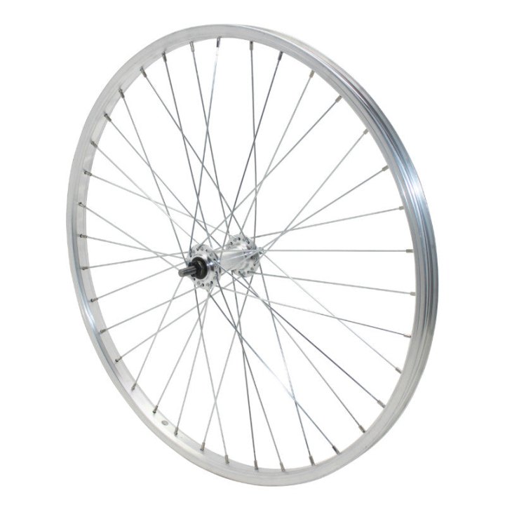 Roue VTT Patin 24" Alu Avant Moyeu Alu Axe Plein (Vendu Avec Écrou 9X100) Jante 21C
