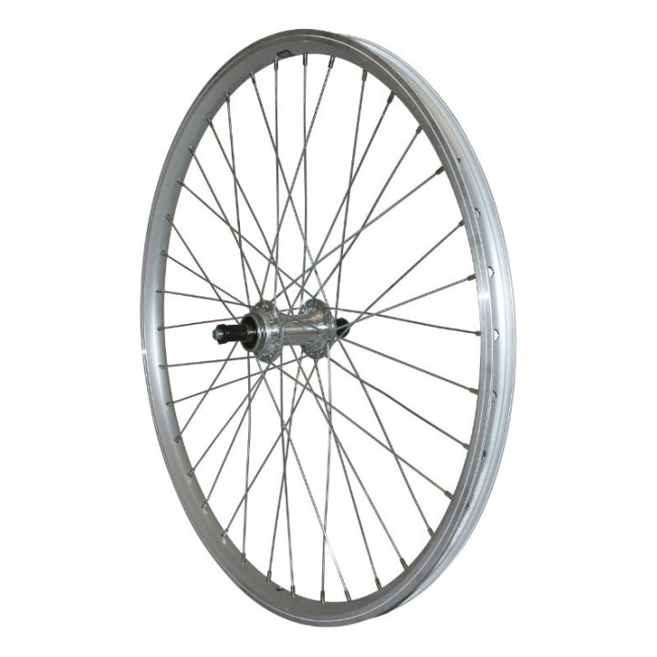 Roue VTT Patin Blocage 24" Er10 Arrière Argent Moyeu Alu Roue Libre 7-6V Jante 19C