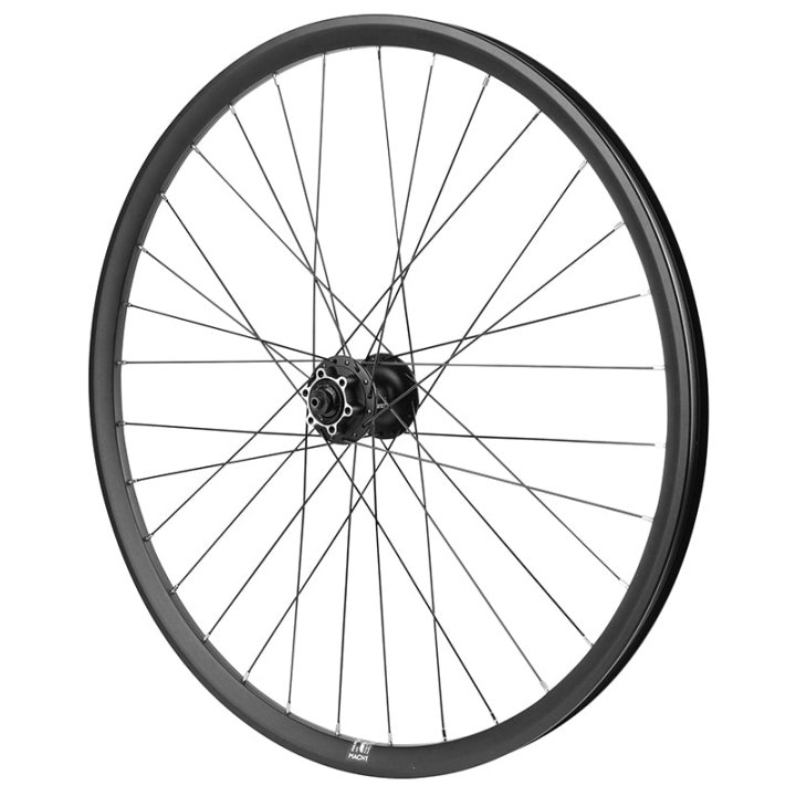 Roue VTT Disque Blocage 27.5" Pulse Double Paroi Avant Moyeu Shimano M475 Deore Disc 6 Trous Tubeless Ready Noir Jante 23C 32 Rayons -Poids Max 150 Kg-