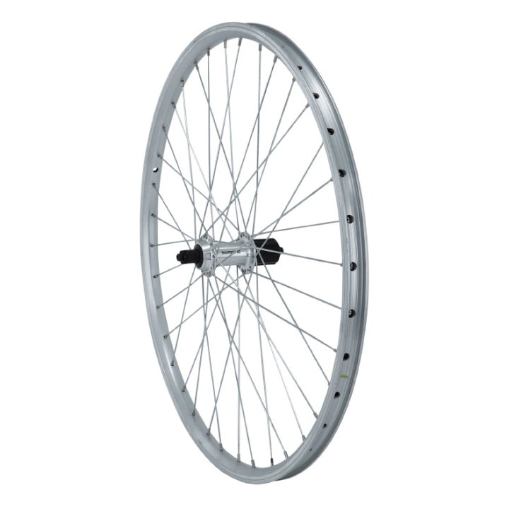 Roue VTT Patin Blocage 26" Er10 Arrière Argent Moyeu Shimano Qc300 10-9-8V 36 Rayons Jante 21C -Compatible 7V-