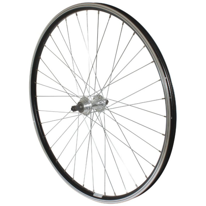 Roue VTT Patin Blocage 26" P2R Arrière Alu Noir Double Paroi Moyeu Alu Roue Libre 7-6V (Entraxe 130 mm)