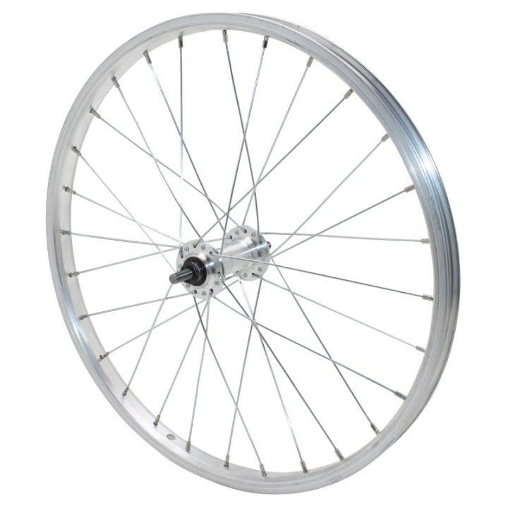 Roue VTT Patin 20" Alu Avant Moyeu Alu Axe Plein (Vendu Avec Écrou 9X100) Jante 21C 28 Rayons