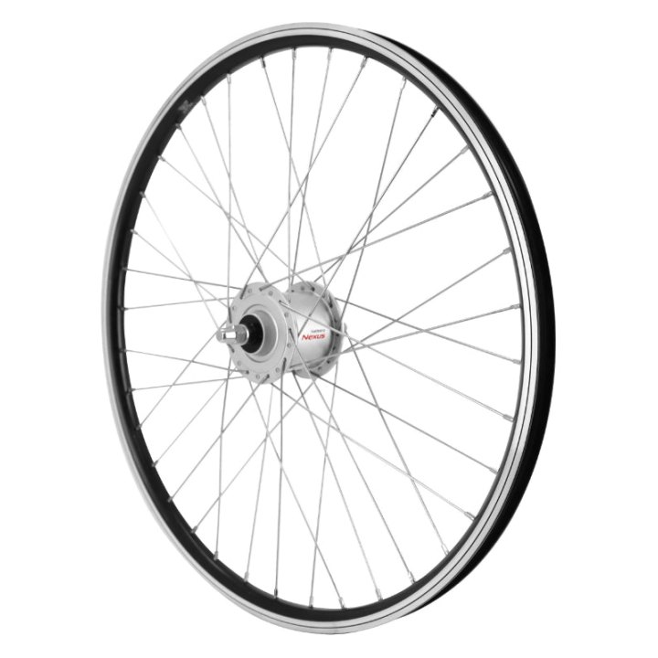 Roue VTT Patin 24" Er10 Avant Noir Moyeu Shimano Dynamo Axe Plein Dh-C3000 6V-3W Jante 19C (Pour Éclairage Avant Et Arrière)