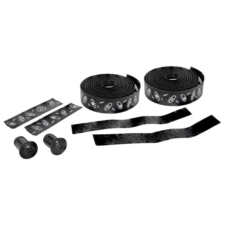 Ruban De Guidon - Cintre Btp Performance Pro Noir Motifs Reflechissants Avec Bouchons (Confortable Épaisseur 3 mm)
