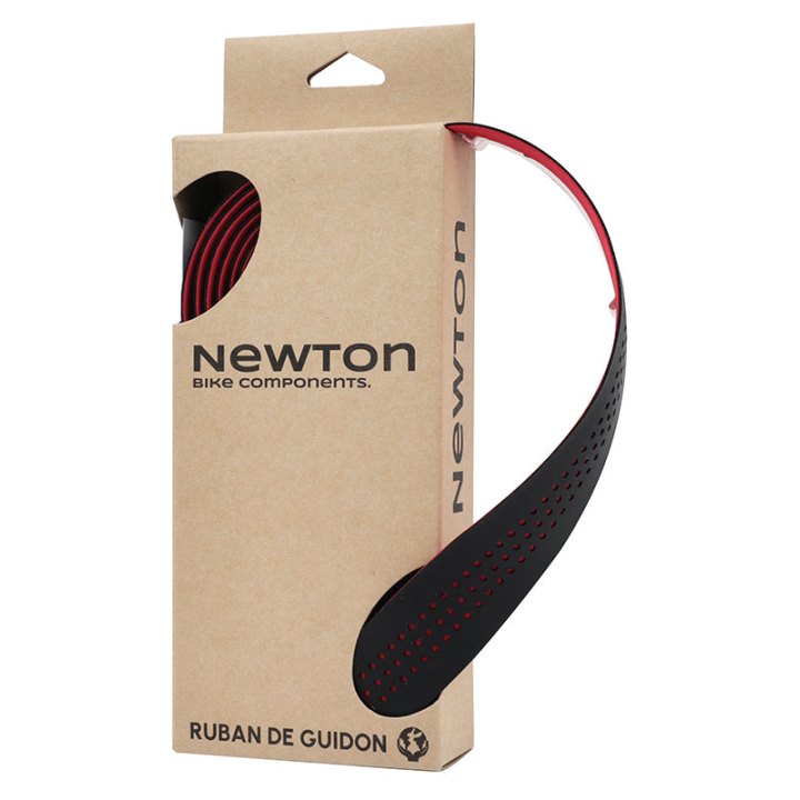 Ruban De Guidon - Cintre Newton Noir Effets Rouge Avec Bouchons (Super Resistante Et Confortable)