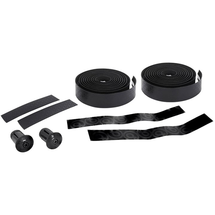 Ruban De Guidon - Cintre Btp Performance Pro Noir Motifs Symetriques Noir Brillant Avec Bouchons (Confortable Épaisseur 3 mm)