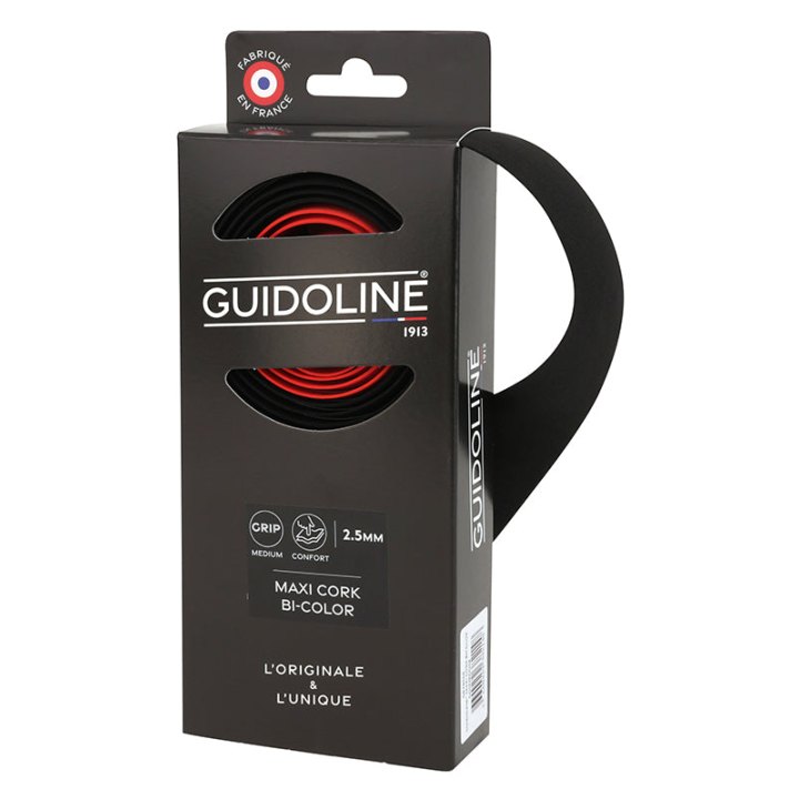 Ruban De Guidon - Cintre Velox Maxi Cork Bicolor Noir-Rouge - Guidoline