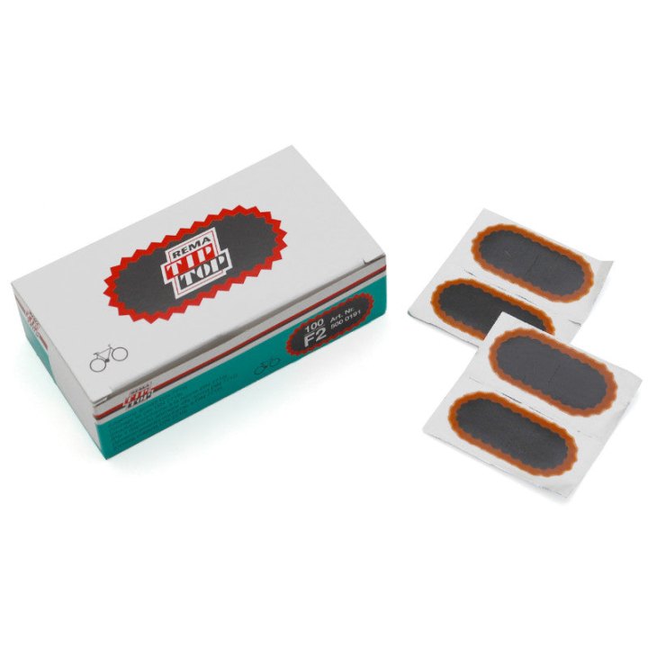 Rustine Chambre Tip Top F2 Rouge Ovale 50X25 mm (Boite De 100) (500 0191)