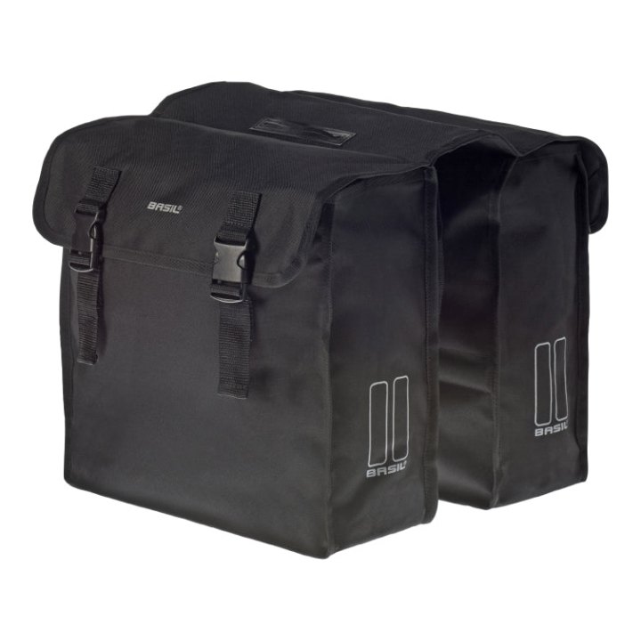 Sacoche Arrière Vélo Double Basil Mara XL 35L Noir (35X15X30 cm)