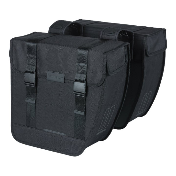 Sacoche Arrière Vélo Double Basil Tour XL 35L Noir (35X14X35 cm) Fixation Porte Bagage