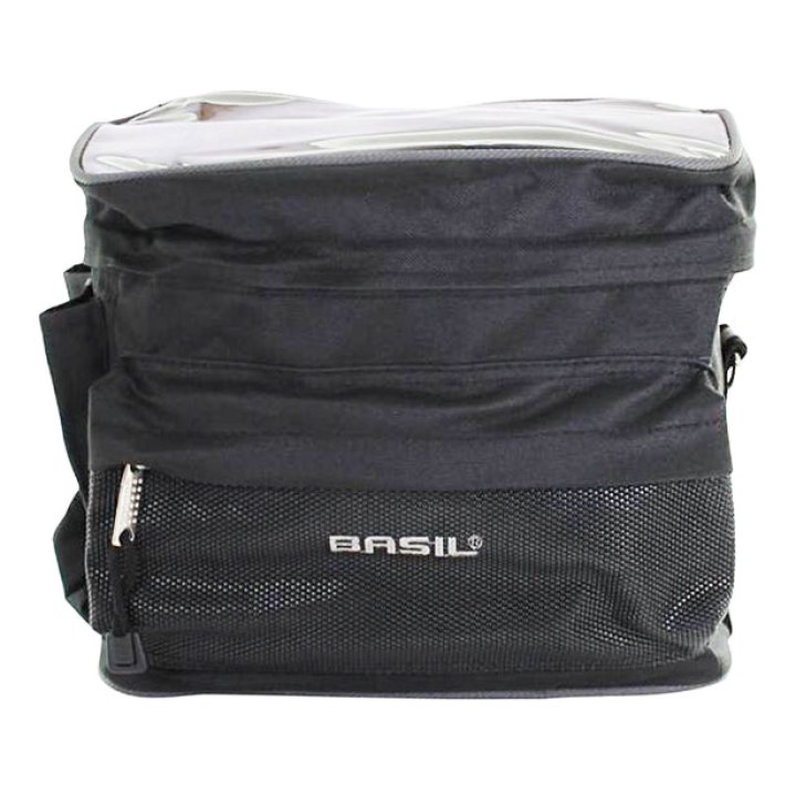 Sac Vélo Basil Mali 8L Noir Fixation Cintre Par Sangles Velcros Ajustables