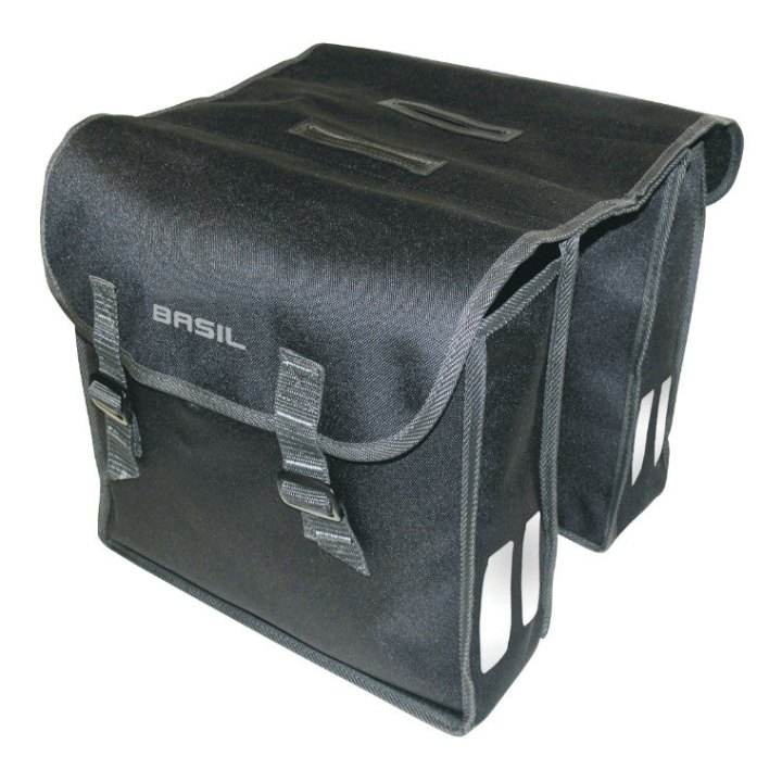 Sacoche Arrière Vélo Double Basil Mara L 26L Noir (35X10X33 cm)