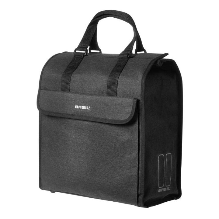 Sacoche Arrière Vélo Laterale Basil Mira Noir Droit-Gauche 17L Fixation Porte Bagage Sur Crochet Hook
