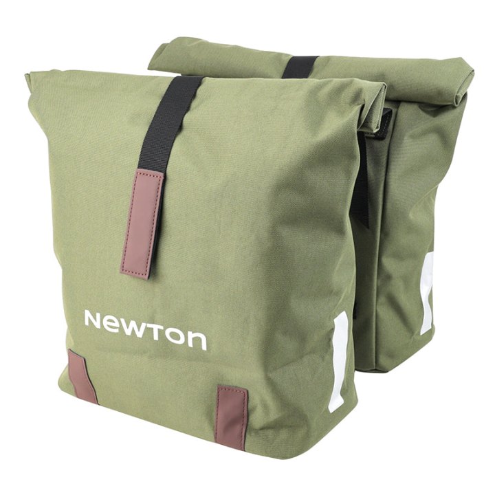 Sacoche Arrière Vélo Double Newton Vert 22L Fixation Sangles Sur Porte Bagage (35X12X27 cm) Fermeture Pliant Anti-Pluie