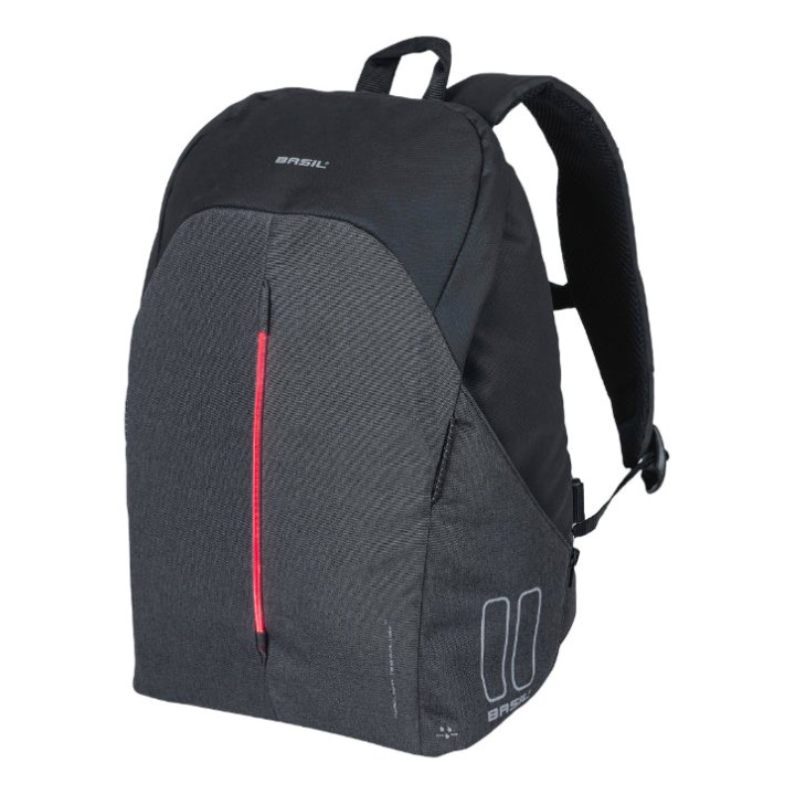 Sacoche Arrière Sac A Dos Vélo Laterale Basil B-Safe Nordlicht Gris Graphite 13L Waterproof Fixation Hook Sur Porte Bagage Avec Éclairage Intégré LED Fixe-Clignotant