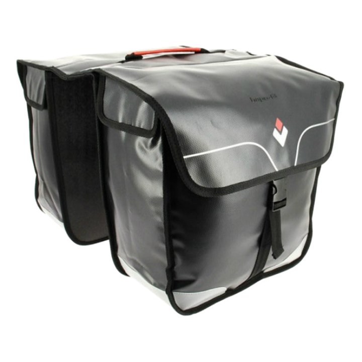 Sacoche Arrière Vélo Double Rigide Hapo.G 32L Noir Waterproof Fixation Velcros Sur Porte Bagage