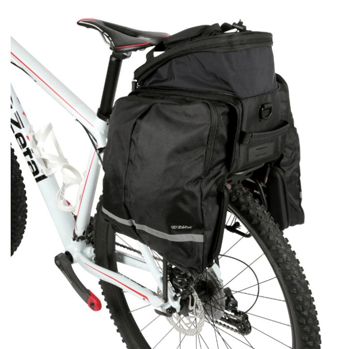 Sacoche Arrière Vélo A Pont Zefal Z Traveler 80 Universel 32L Polyester Waterproof Noir (32X23X21,5 cm)