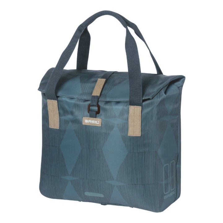 Sacoche Arrière Vélo Laterale Sac Bandouliere Basil City Shopper Elegance Bleu Estate Droit-Gauche 20-26L Fixation Hook-On Porte Bagage Fermeture Pliant Anti-Pluie