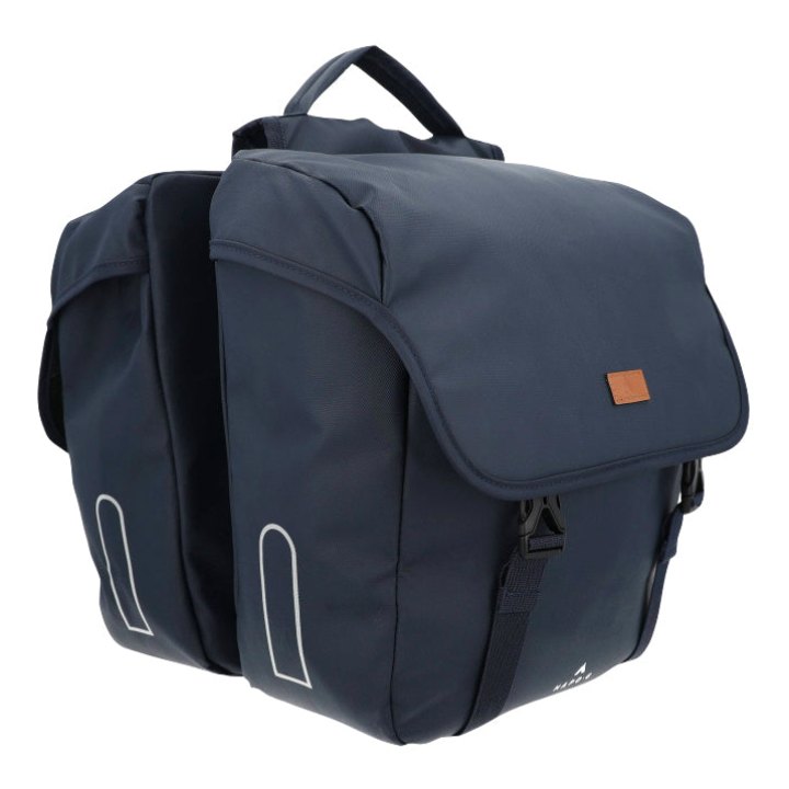 Sacoche Arrière Vélo Double Hapo.G 2X13,5L Bleu (35X34X13 cm) - Fixation Sangles Reglables Et Velcros Sur Porte Bagage