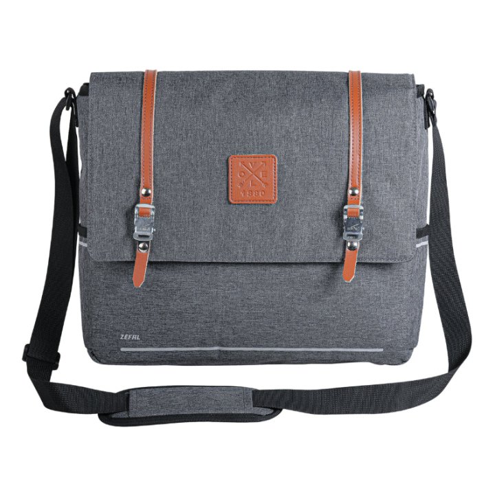 Sacoche Arrière Vélo Laterale Zefal Urban Messenger Étanche 11L Gris - (35X13X30 cm) - Fabrique En Materiau Recycle