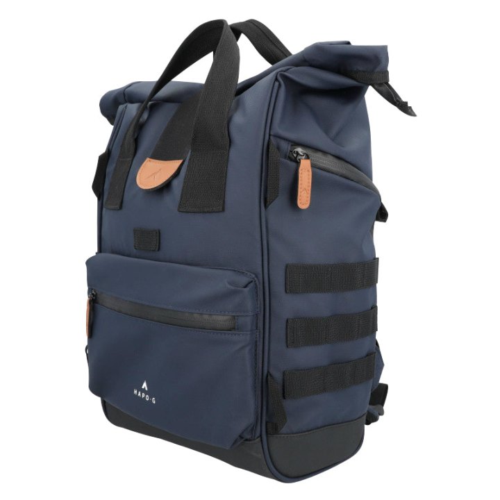Sacoche Arrière Vélo Hapo.G Roll-Top Bleu Medium Convertible Sac A Dos (53X26X16 cm) (Vendu A L'Unite) - Fixation Crochets Sur Porte Bagage