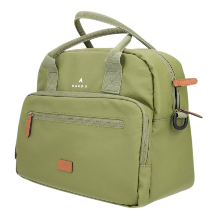 Sacoche Arrière Vélo Hapo.G Velotaf Kaki Fixation Porte Bagage (28X34X15 cm) - Fixation Sangles Velcro Sur Porte Bagage