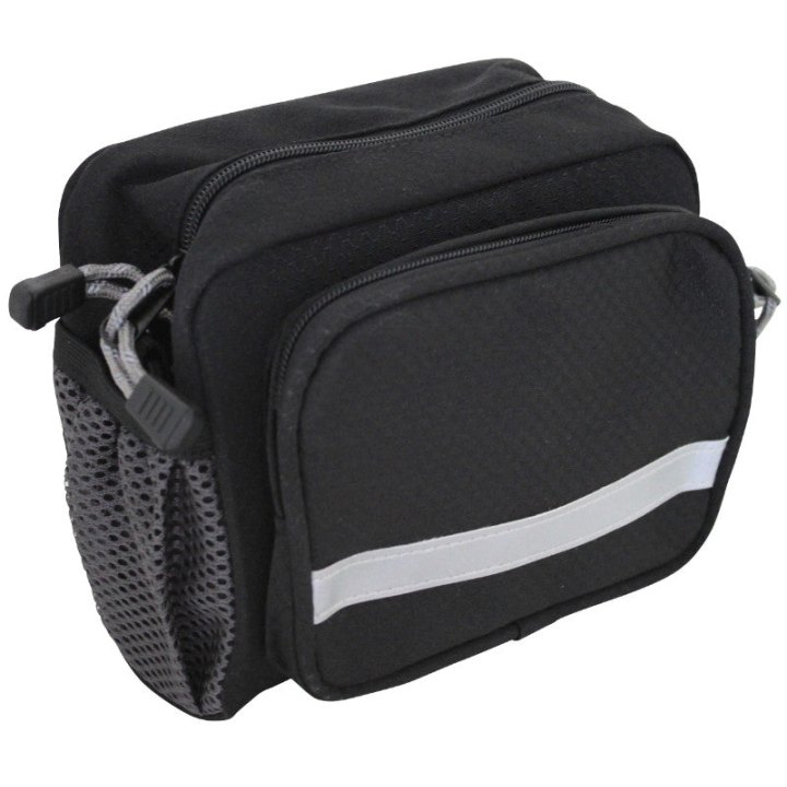 Sacoche De Cintre-Guidon Vélo Newton N1 Noir Fixation Clip 25.4-31.8 (Lg16Xl10Xh13)