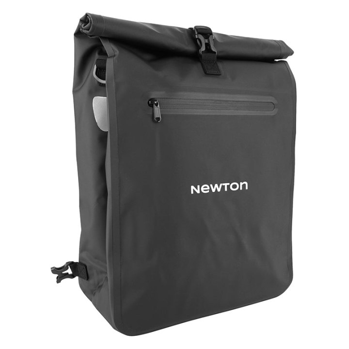 Sacoche Arrière Vélo Laterale Sac A Dos Newton Noir Droit-Gauche 18L Fixation Quick Lock Et Velcro Pour Porte Bagage Avec Systeme Antivol (27 X 14 X 49 cm)