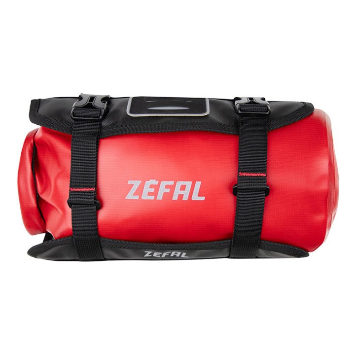 Sacoche De Cintre-Guidon Vélo Zefal Z Adventure F5 Rouge Étanche Fixation Auto-Agrippantes - Clips (L 150 X L 380 X H 150 mm - 5Litres) Charge Maxi 4Kgs