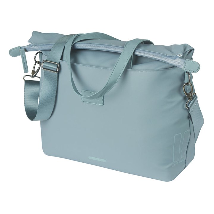 Sacoche Arrière Vélo Laterale Sac Ordinateur Portable Basil Manhattan Waterproof Bleu Droit-Gauche 12L Fixation Hook On (12X38X30 cm) Fermeture Pliant Anti-Pluie