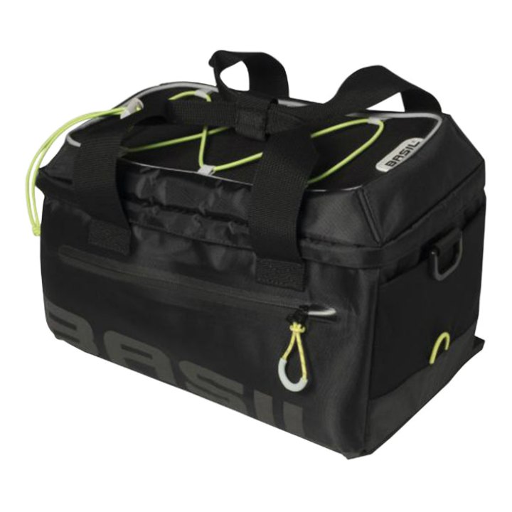 Sacoche Arrière Vélo Trunkbag Basil Miles 7L Noir (Fixation Sur Porte Bagage) Waterproof (21X32X19 cm)