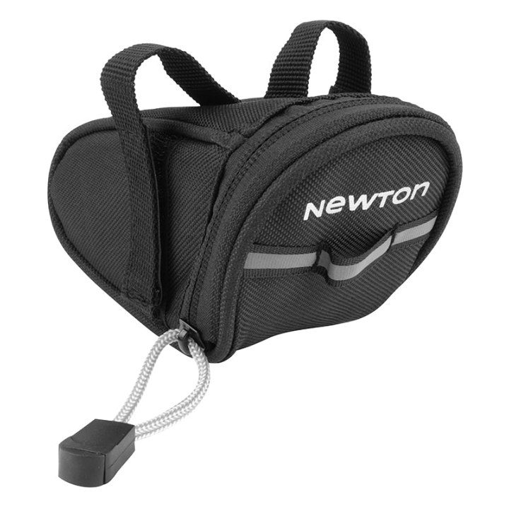 Sacoche De Selle Vélo Newton 0.9L Noir Fixation Velcro ( L 135 mm X L 95 mm X 80 mm)