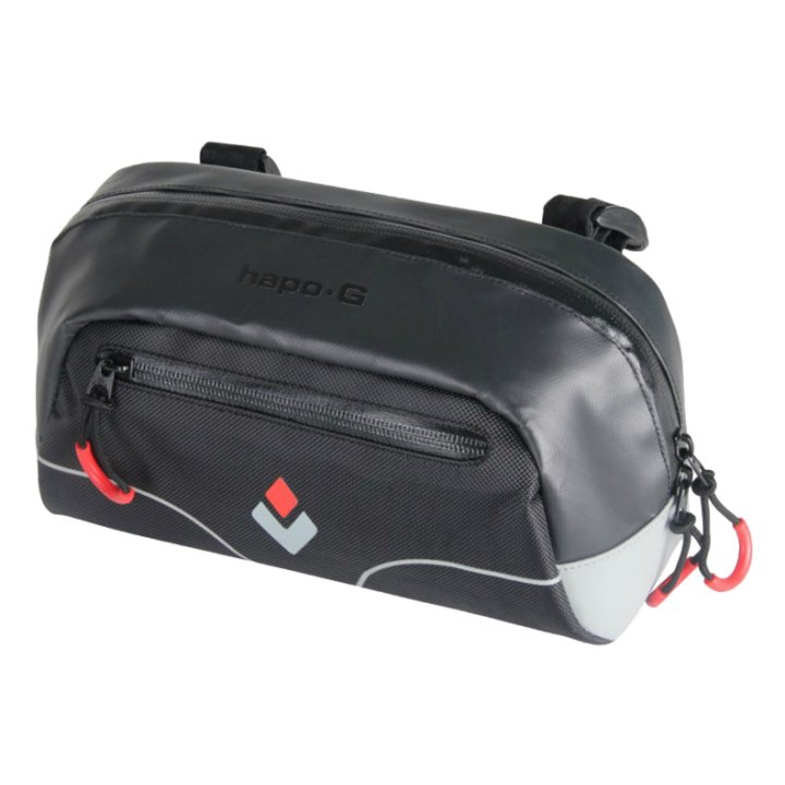 Sacoche De Cintre Hapo.G Cyclindre Noir Fixation Velcros 2L (L25 X L13.5 X H10)