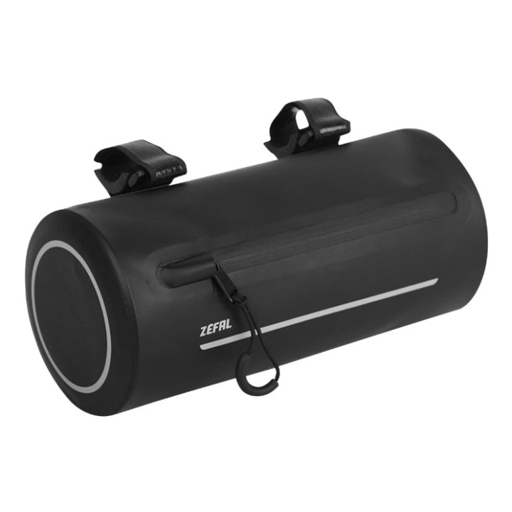 Sacoche De Cintre-Guidon Vélo Zefal Z Adventure F2 Noir Fixation Velcros (250X D 120 mm - 2.5L) - Zip Et Sacoche Thermosoudees Etanches Pour Gravel - VTT - Route
